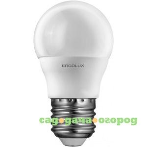 Фото Светодиодная лампа шар ergolux led-g45-7w-e27-3k 7вт e27 3000k 172-265в 12143