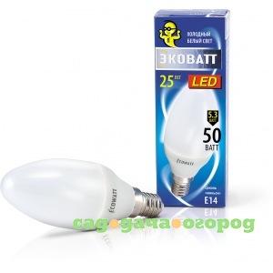 Фото Светодиодная лампа ecowatt b35 230в 5.3w 4000k e14 холодный белый свет свеча 4606400419334