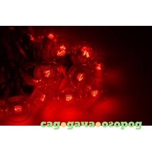 Фото Гирлянда neon-night led galaxy bulb string 10м, черный каучук, 30 ламп х 6 led красные 331-322