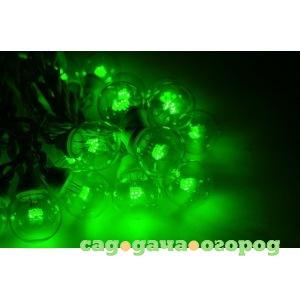 Фото Гирлянда neon-night led galaxy bulb string 10м, черный каучук, 30 ламп х 6 led зеленые 331-324