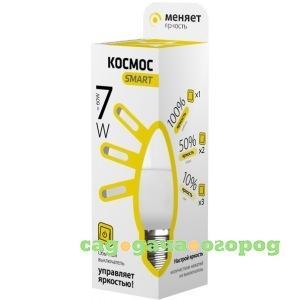 Фото Светодиодная лампа led cn 7вт 220в e27 3000к 3 уровня яркости космос smart lksm_ledsd7wcne2730 417269