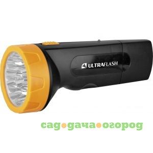 Фото Фонарь ultraflash led3829 (аккум 220в, черн /желт, 9 led, sla, пластик, коробка) 11240