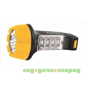 Фото Фонарь ultraflash led3818 (аккум 220в, черн /желт, 7+8 led, 2 режима, sla, пластик, коробка) 10973