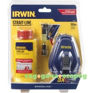 Фото Разметочный шнур (30м) с красным мелом (113 гр.) и подвесной уровень irwin spl 64495l