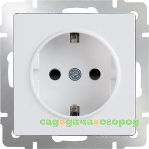 Фото Розетка werkel wl01-skgs-01-ip44 с заземлением и шторками белая a028830