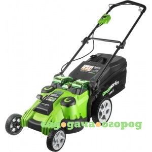 Фото Аккумуляторная газонокосилка greenworks twinforce g40lm49dbk3 40v 2500207ue