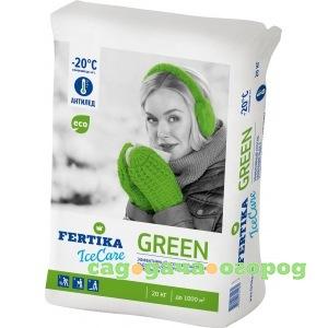 Фото Противогололедный реагент fertika icecare green, 20 кг f002561