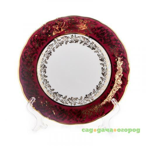 Фото Набор тарелок обеденных Bavarian porcelain, Лист красный, 6 предметов, красный