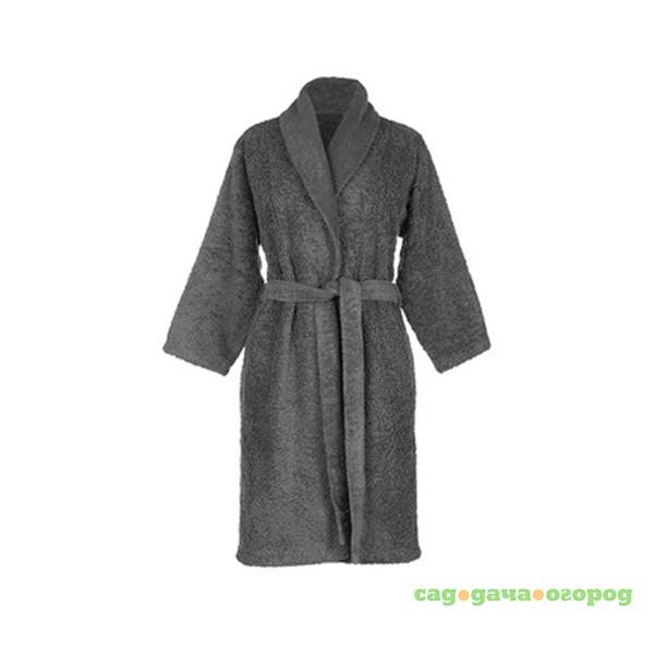 Фото Халат женский Gant Home Lounge Robe, размер M, темно-серый, 40% вискоза, 30% полиамид, 25% шерсть, 5% кашемир