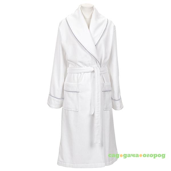 Фото Халат махровый унисекс Gant Home PREMIUM VELOUR ROBE, размер L, белый, 100% хлопок