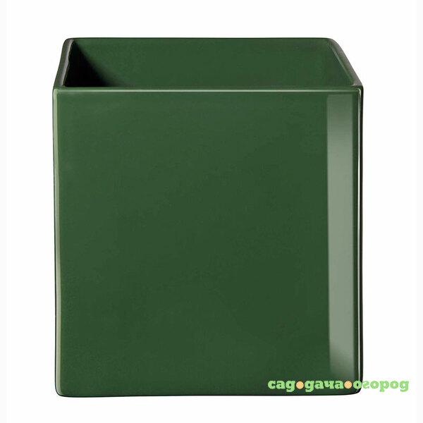 Фото Ваза-кашпо Asa Selection Quadro, 15x15см, темно-зеленый