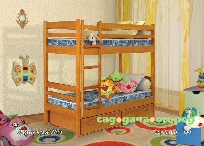 Фото Детская двухъярусная кровать с ящиками (А)