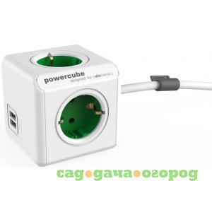 Фото Сетевой удлинитель allocacoc powercube extended usb green 1402gn/deeupc