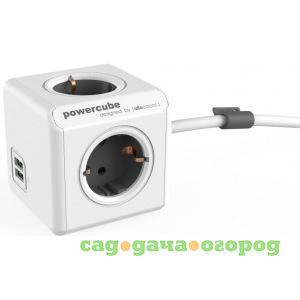 Фото Сетевой удлинитель allocacoc powercube extended usb grey 1402gy/deeupc