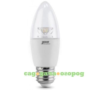 Фото Диммируемая светодиодная лампа led e27 6w 4100к gauss candle crystal clear 103202206-d