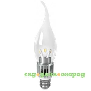 Фото Диммируемая светодиодная лампа led 5w e27 2700k gauss candle tailed crystal clear ha104202105-d