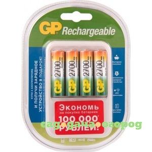 Фото Стандартная зарядка для аа и ааа в комплекте 4 аккумулятора 270aahc aa gp pb420gs270aahcf-2cr4