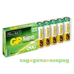 Фото Алкалиновые батарейки gp аa 10 шт super alkaline15a-2crb10