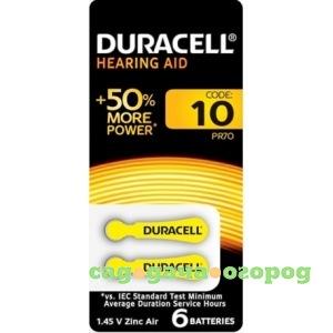 Фото Кнопочные часовые батарейки duracell za10-6bl 6 штук в блистере б0039179