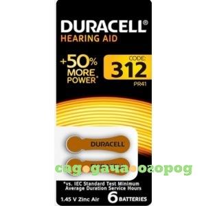 Фото Кнопочные часовые батарейки duracell za312-6bl 6 штук в блистере б0039181