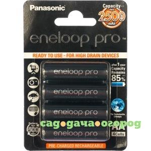 Фото Аккумулятор r6 aa eneloop pro ni-mh 2450mah предзаряженный бл/4 panasonic 5410853052579