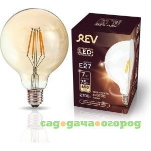 Фото Светодиодная лампа rev vintage filament шар g95, e27, 7w, 2700k, deco premium, 32434 8