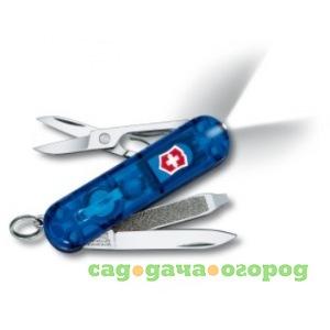 Фото Нож-брелок victorinox classic swisslite 0.6228.t2 58 мм, 7 функций, синий полупрозрачный