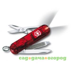 Фото Нож-брелок victorinox classic swisslite 0.6228.t, 58 мм, 7 функций, красный полупрозрачный