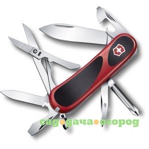 Фото Красный нож 85 мм 14 функций victorinox evogrip 16 2.4903.c