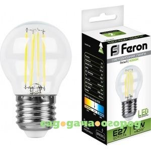 Фото Светодиодная лампа feron 5w 230v e27 4000k, lb-61 25582