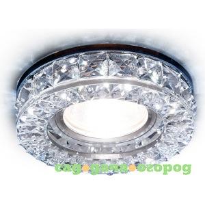 Фото Точечный светодиодный светильник ambrella light хром/прозрачный хрусталь/mr16+3w/led white/ s241 ch