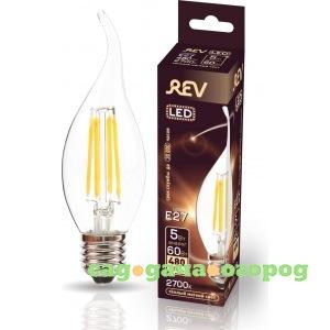 Фото Светодиодная лампа rev filament свеча на ветру, fc37, e27, 5w, 2700k, deco premium 32428 7