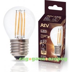 Фото Светодиодная лампа rev filament шарик, g45, e27, 7w, 2700k, deco premium 32443 0