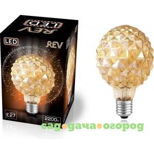 Фото Светодиодная лампа rev vintage gold filament колба "кристалл" шар, g125, e27, 5w, 2200k, deco premium, 32449 2