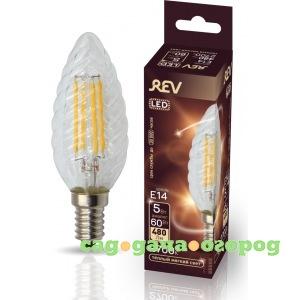 Фото Светодиодная лампа rev filament свеча витая, tc37, e14, 5w, 2700k, deco premium 32430 0