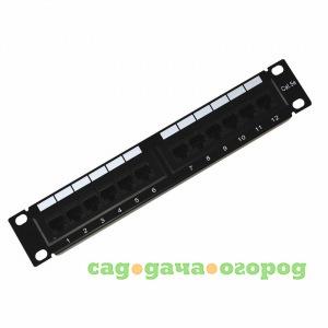 Фото Патч-панель 10" 12 гнёзд rj-45 cаt.5e dual idc монтаж в стойку rexant 04-0025