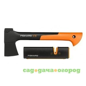 Фото Промонабор fiskars: топор х7 + точилка 1020183