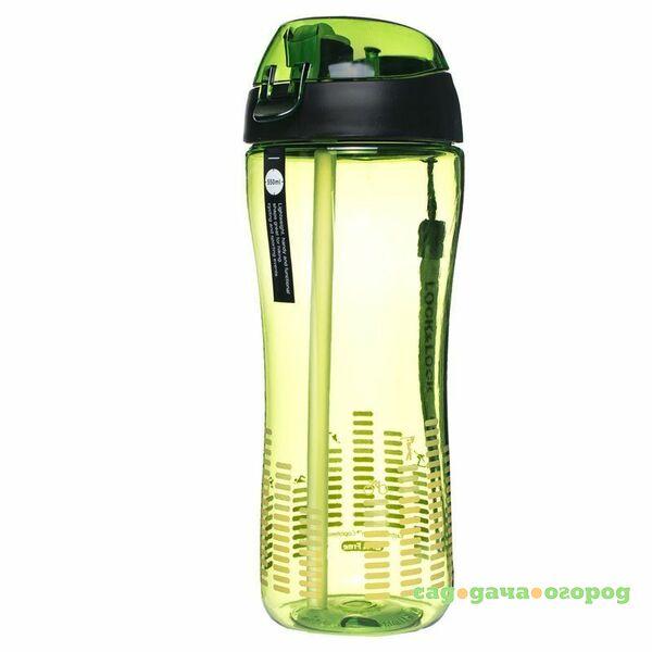 Фото Бутылка спортивная с трубочкой 550 мл зеленая