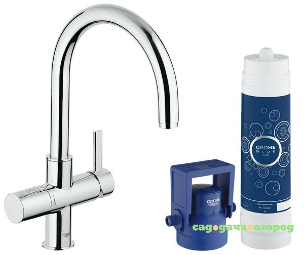 Фото Комплект со смесителем для кухни Grohe Blue (фильтрация, C-излив) 33249001