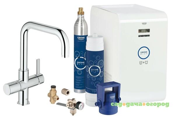 Фото Комплект со смесителем для кухни Grohe Blue с функциями фильтрации, охлаждения и газирования водопроводной воды 31324001