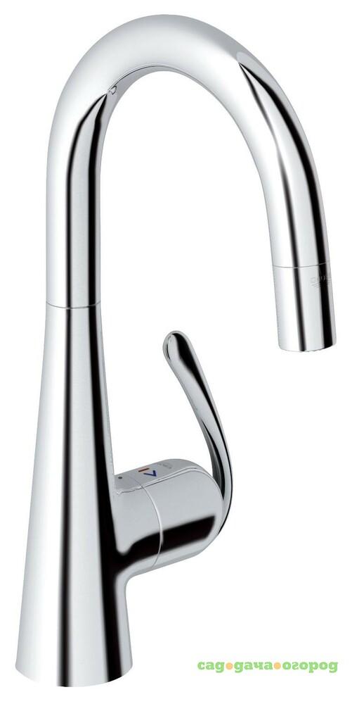 Фото Смеситель для кухни Grohe Zedra с выдвижным С-изливом/лейкой 32296000