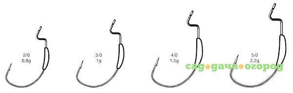 Фото , Крючки 7316 LD, оффсетные, огруженные, 5шт., №3/0 1гр., арт.7316LD-3/0-E