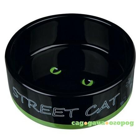 Фото Миска Trixie Street Cat для кошек керамическая 0,3 л/ф12 см