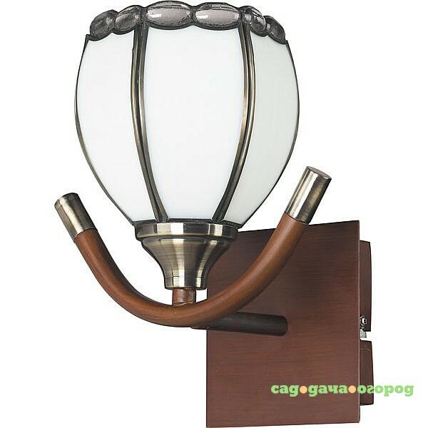 Фото Настенное бра N-Light N-Light 607 607-01-51 antique brass + walnut + tiffany