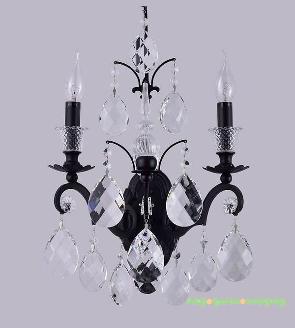 Фото Настенное бра Crystal Lux Magnifico MAGNIFICO AP2 BLACK/TRANSPARENT