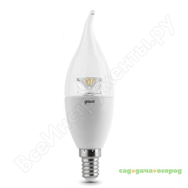 Фото Диммируемая светодиодная лампа gauss led candle tailed crystal clear e14 6w 4100k 104201206-d