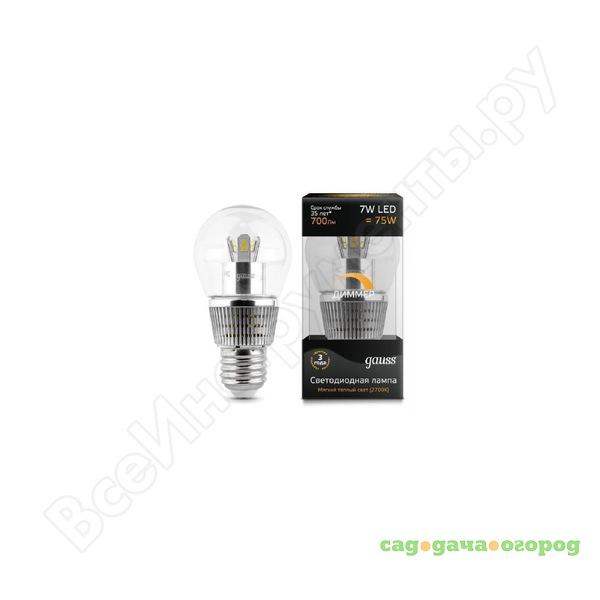 Фото Светодиодная лампа gauss led globe crystal clear 7w e27 2700k ha105202107-d