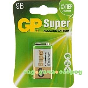 Фото Алкалиновая батарейка gp крона 1 шт super alkaline 1604a-5cr1 10/200