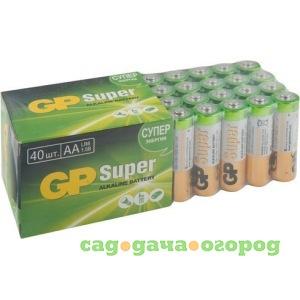 Фото Алкалиновые батарейки gp аa 40 шт super alkaline 15а 15a-2crvs40