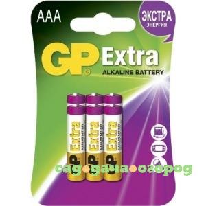 Фото Алкалиновые батарейки gp aаa 6 шт extra alkaline 24а 24ax-2cr6 extra